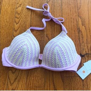 NEW - Purple Crochet Women’s Bikini Top 34D